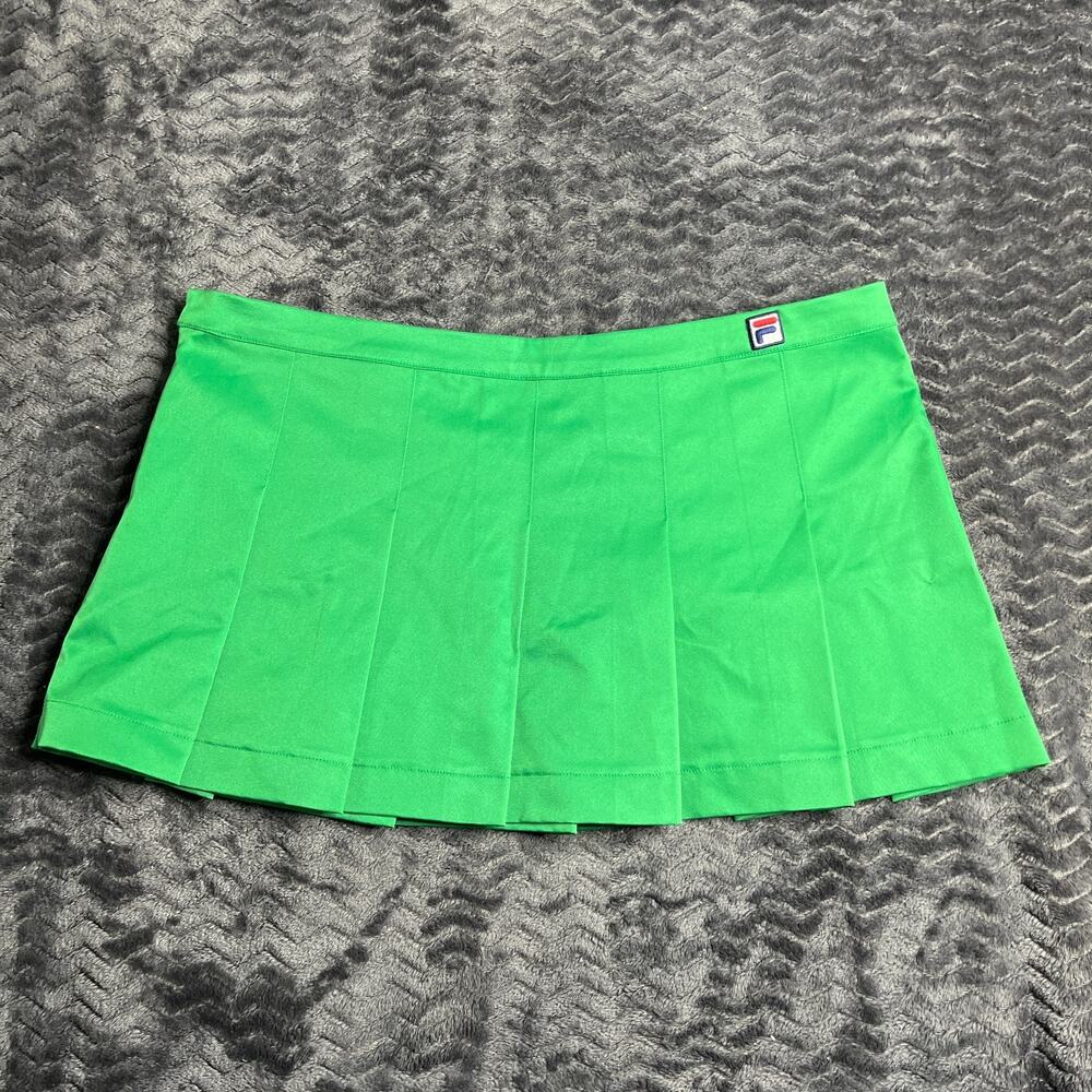 FILA X HAILEY Pleated Green Mini Skirt Size M Women’s NWOT